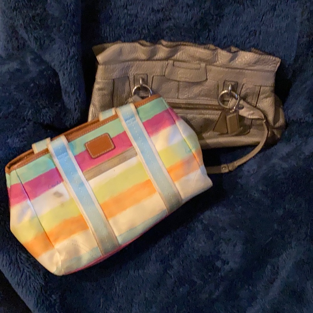 Selling together two well used Coach purses. Both has marks and ware.
